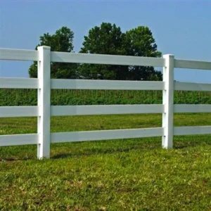 4-Rail Post & Rail Vinyl Fence