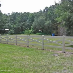 Crossbuck Post & Rail Vinyl Fence